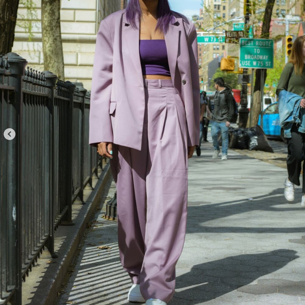 Pixie Market Purple Mauve Oversized Blazer – One Size